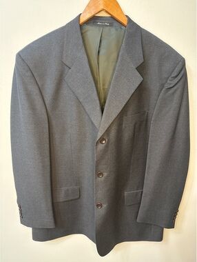 Pavone Men’s 46R Gray 100% Reda Wool Blazer Sport Coat Made in Italy